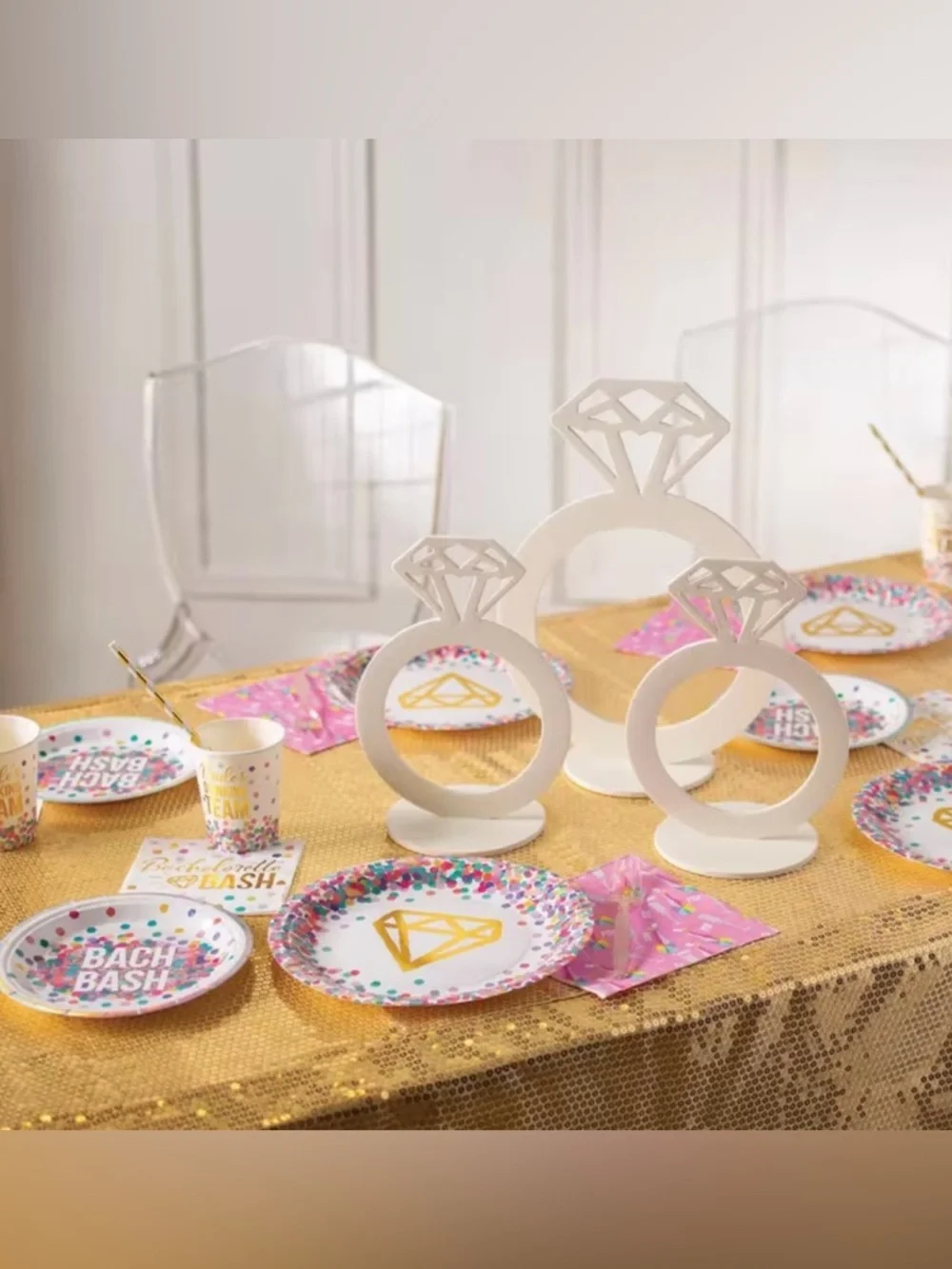 NWT Diamond Ring Foam Tabletop Centerpiece Set - 3 pieces